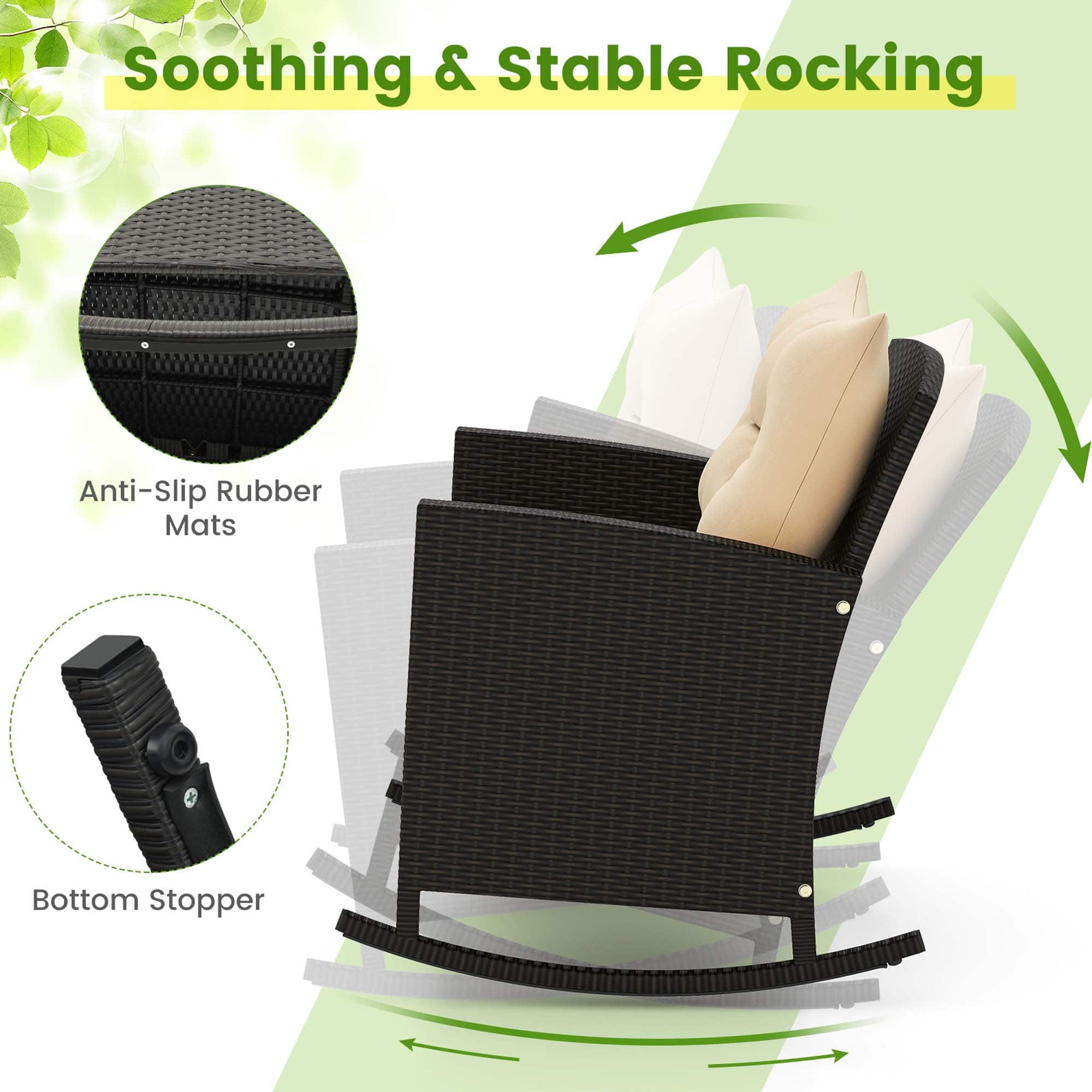 Soothing & Stable Rocking Anti-Slip Rubber Mats Bottom Stopper