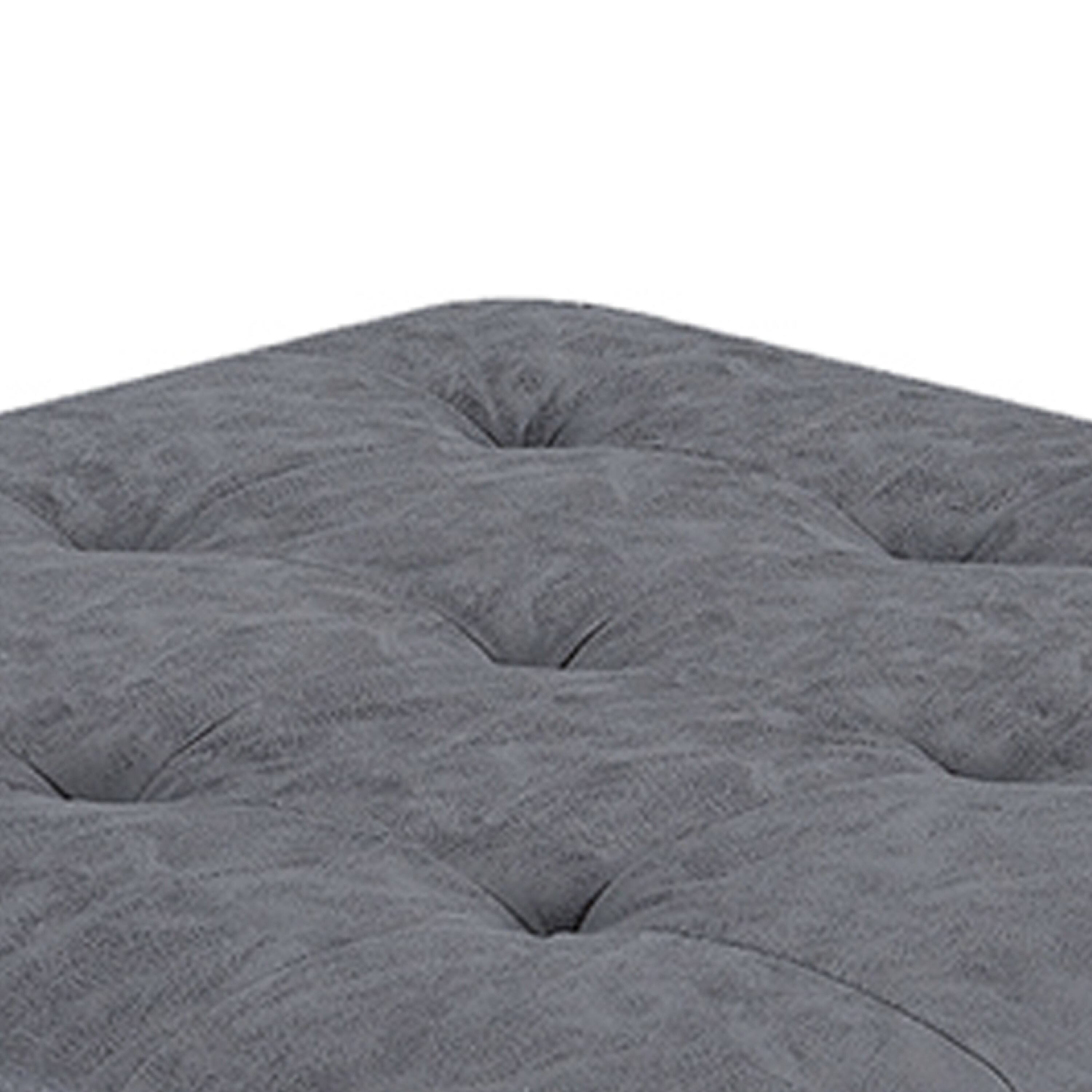 Alt View 1. Manhattan Lane - Contemporary Leatherette Rectangular tufted Ottoman - Gray.