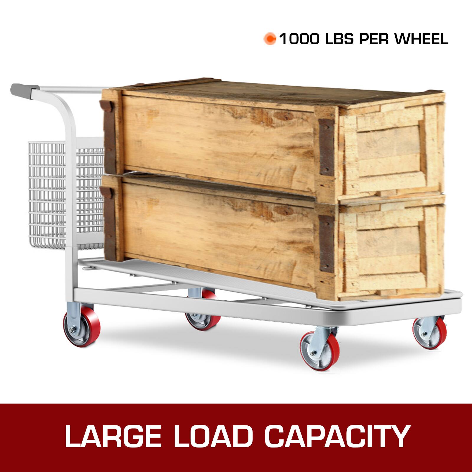 1000 LBS PER WHEEL  
LARGE LOAD CAPACITY