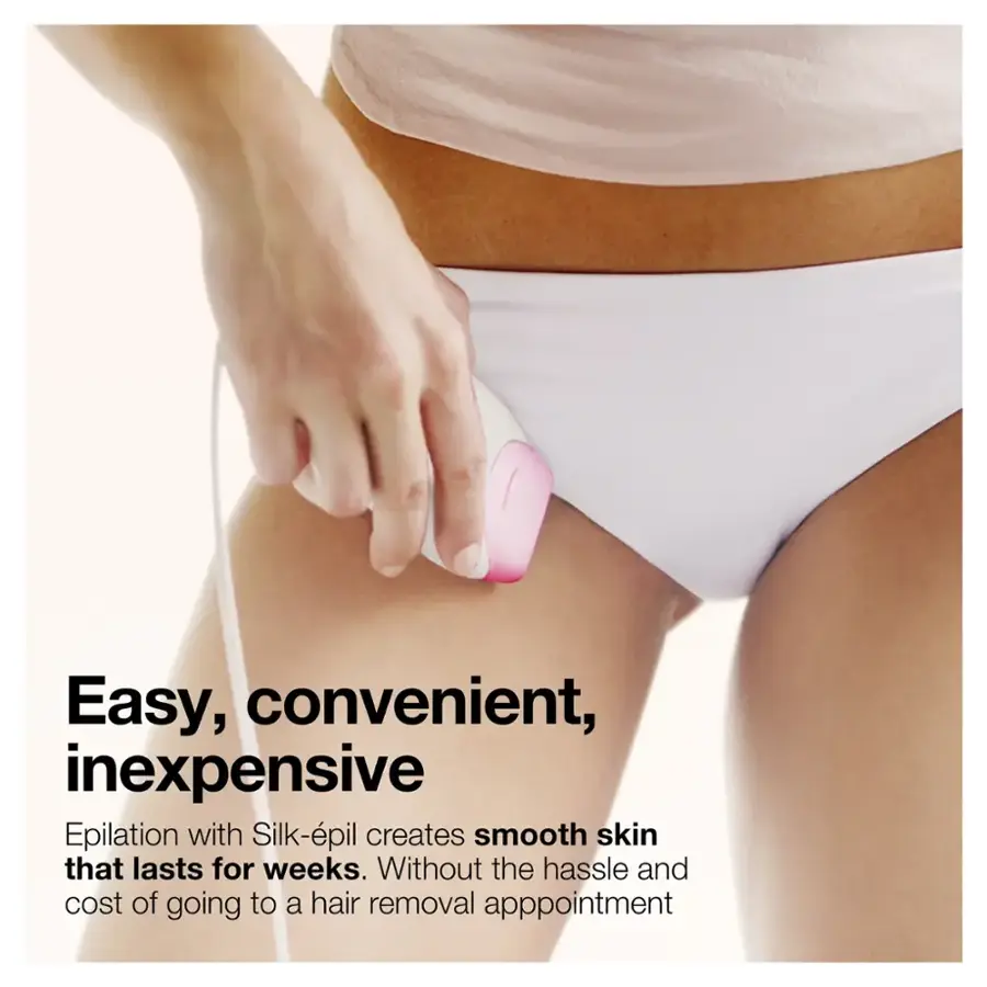 Easy, convenient, and inexpensive epilation with Silk-pil creates smooth skin that lasts for weeks without the hassle and cost of going to a hair removal appointment.