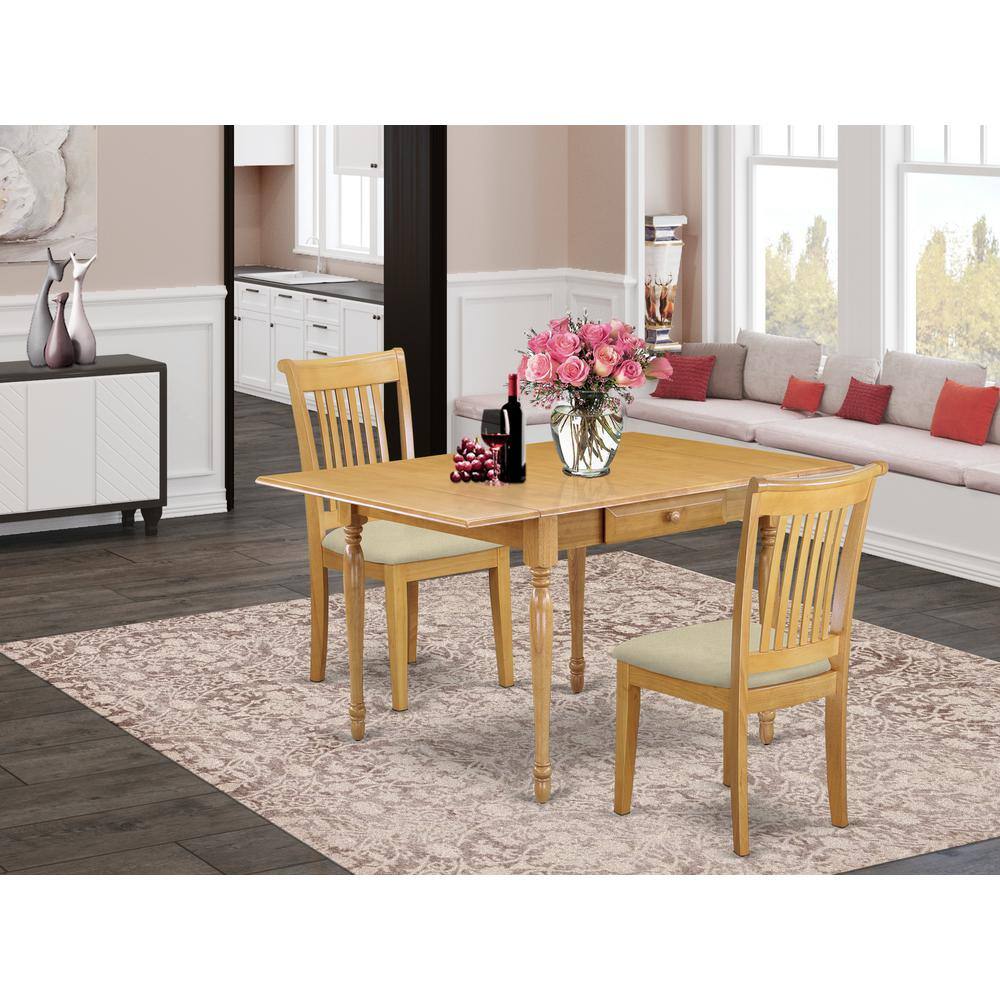 Angle. East West Furniture - Dining Room Set Oak - Brown.