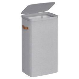 Songmics Home - Laundry Basket, 26.4 Gal. Laundry Hamper, Easy Assembly, with Lid and Handles, Removable Liner - Dove Gray