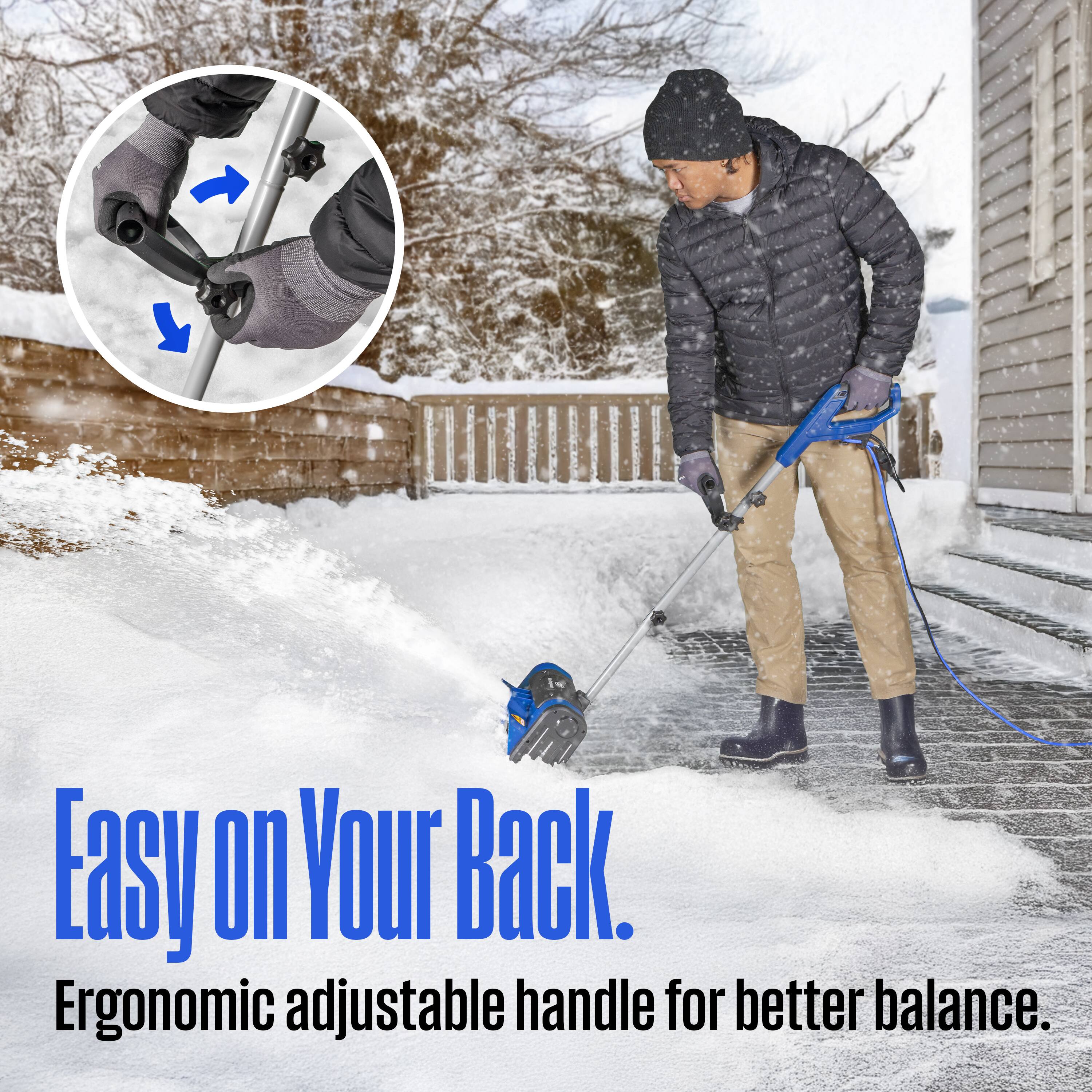 Easy on Your Back. Ergonomic adjustable handle for better balance.