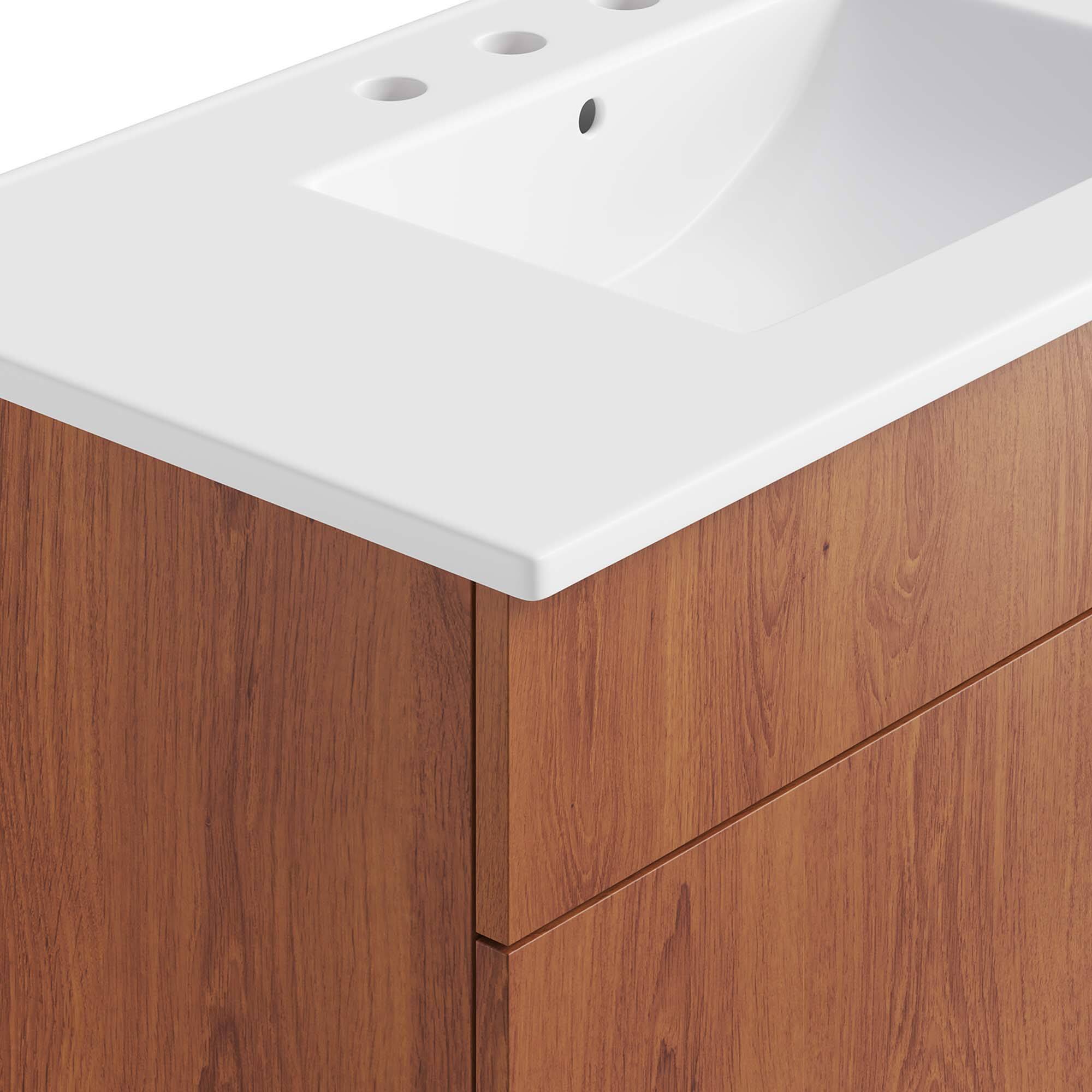 Alt View 7. Modway - Miles Bathroom Vanity Basin Included by Modway - White Walnut.