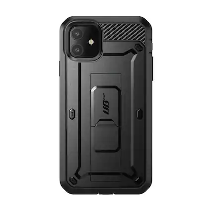Front. SUPCASE - Unicorn Beetle Pro Rugged Holster Case for iPhone 11 – Full-Body Protection with Kickstand & Belt Clip - Black.