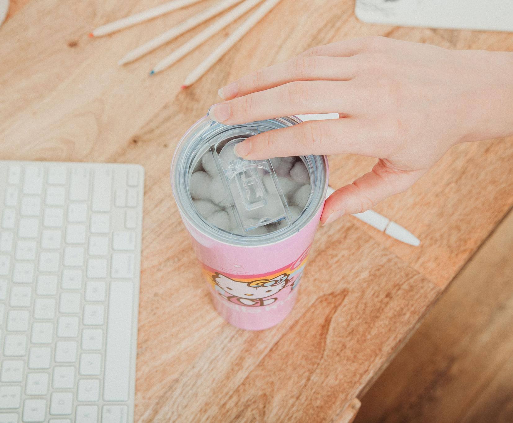 Alt View 2. Silver Buffalo - Sanrio Hello Kitty Graffiti Rainbow Stainless Steel Tumbler | Holds 22 Ounces - Pink.