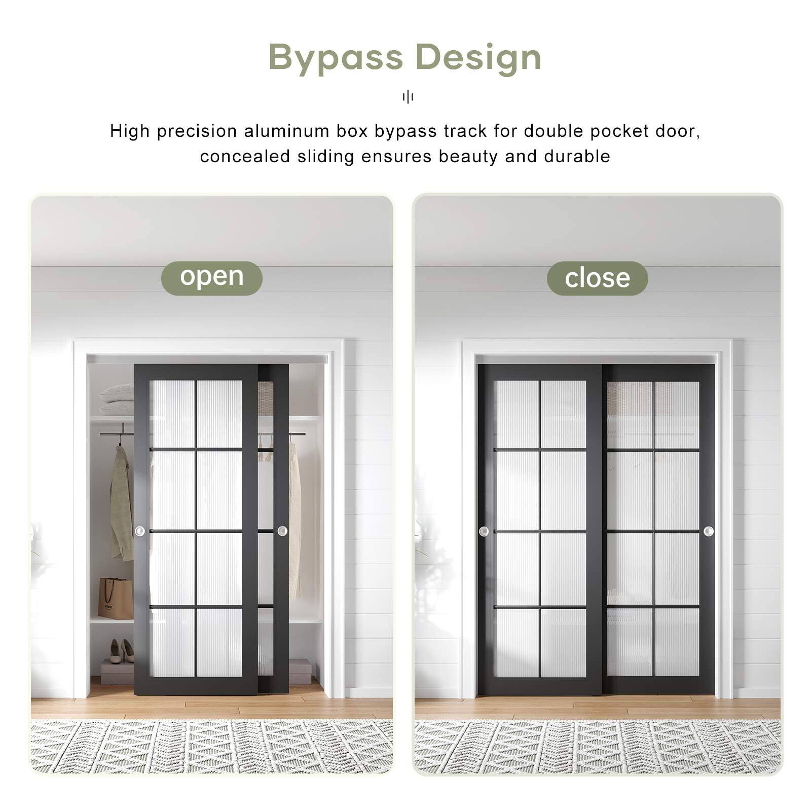 Bypass Design

High precision aluminum box bypass track for double pocket door, concealed sliding ensures beauty and durable