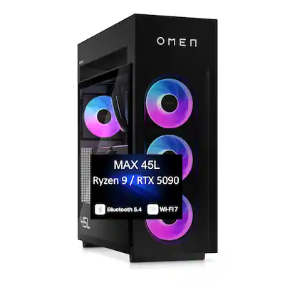 HP OMEN MAX 45L Desktop PC (Ryzen 9 9900X3D, 64GB, 4TB SSD HP OMEN MAX 45L Desktop PC (Ryzen 9 9900X3D, 64GB, 4TB SSD