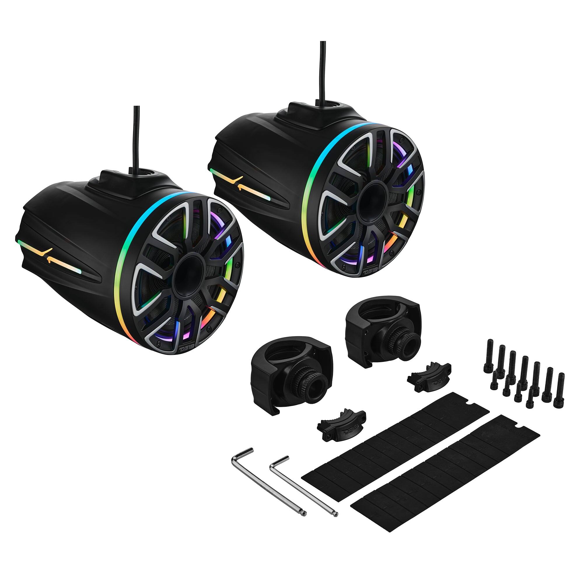 Alt View 7. DS18 Audio - 8" Marine Tower Speaker With Kevlar Cone, Compression Driver and Neodymium Magnet | 200W RMS 4-Ohm - Black.