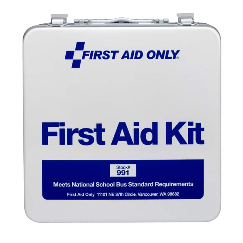 First Aid Only - 50 Person Unitized Metal Bus First Aid Kit - White