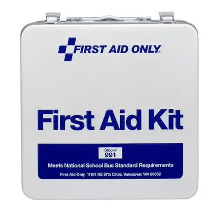 FIRST AID ONLY
First Aid Kit
Stock# 991
Meets National School Bus Standard Requirements
First Aid Only
11101 NE 37th Circle, Vancouver, WA 98682