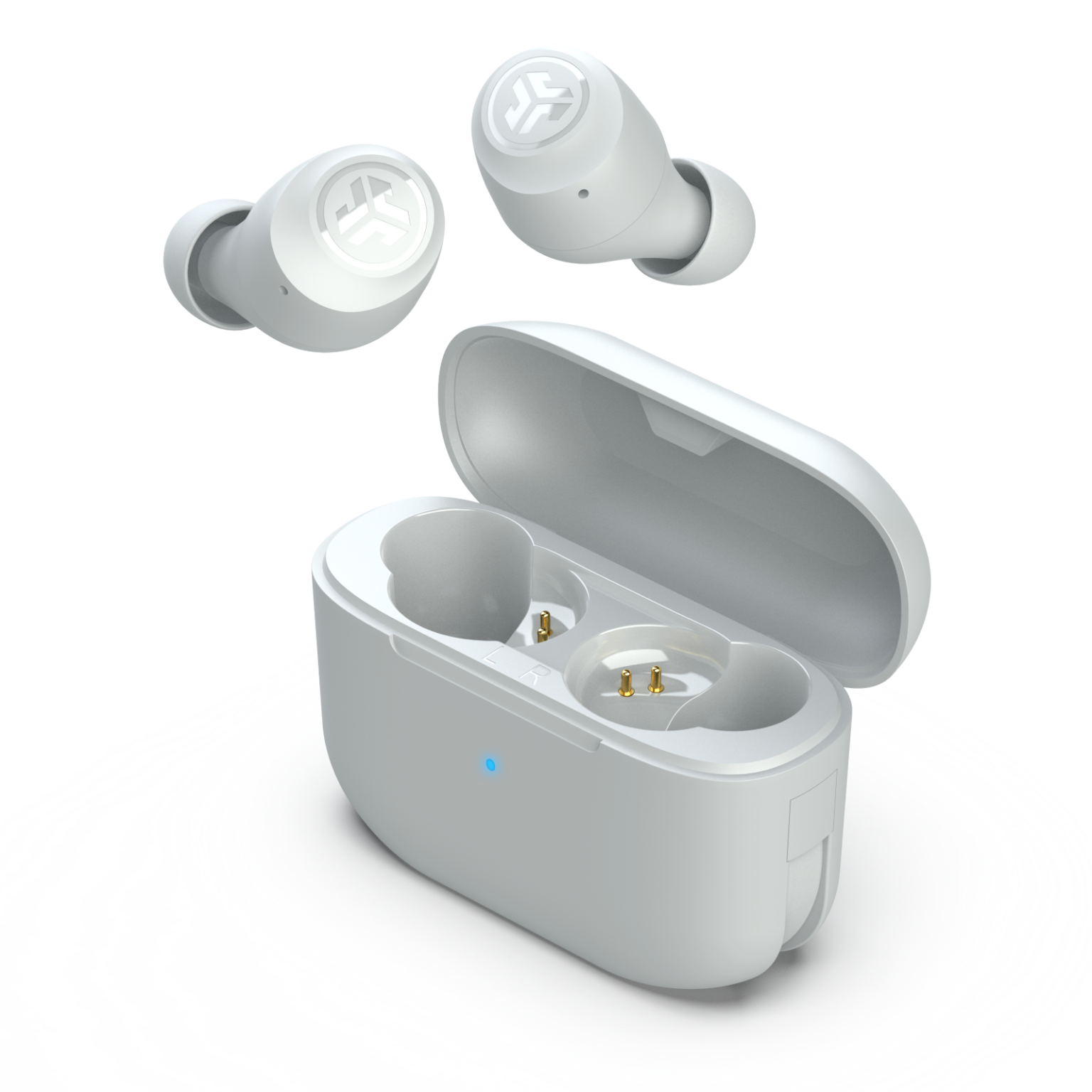 Angle. JLab - GO Air POP True Wireless In-Ear Bluetooth Headphones - White.