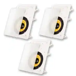 Acoustic Audio by Goldwood - HD-650 in Wall 6.5" Speakers Home Theater Surround Sound 3 Speaker Set - Paintable White