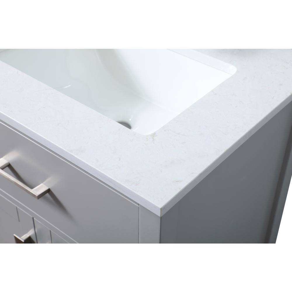 Back. Elegant Kitchen and Bath - 24 Inch SIngle Bathroom Vanity In Grey - Grey.