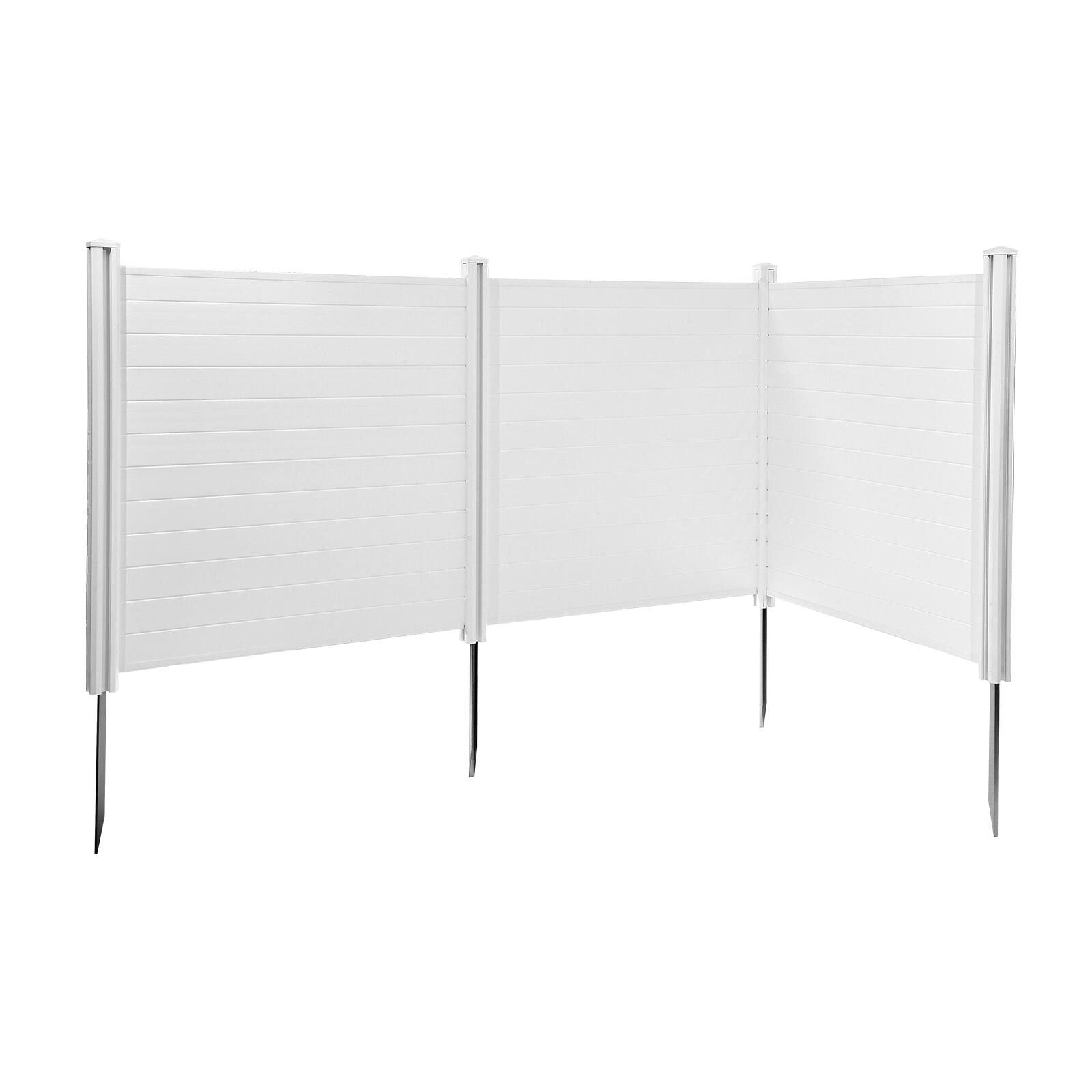 Alt View 5. VEVOR - 3 Panels Outdoor Privacy Screen, 50 x 50 in Air Conditioner Fence with 27.6 in Ground Stakes, Pool Equipment Enclosure - White.