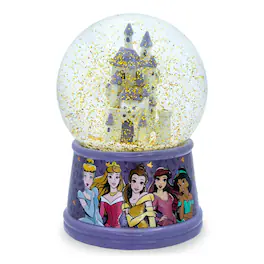 Disney - Princess Castle Light-Up Snow Globe | 6 Inches Tall - Purple