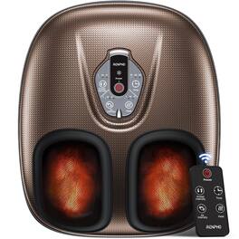 Renpho - Shiatsu Foot Massager Machine with Heat and Circulation 2026 Upgraded, Remote Cordless Control - Brown