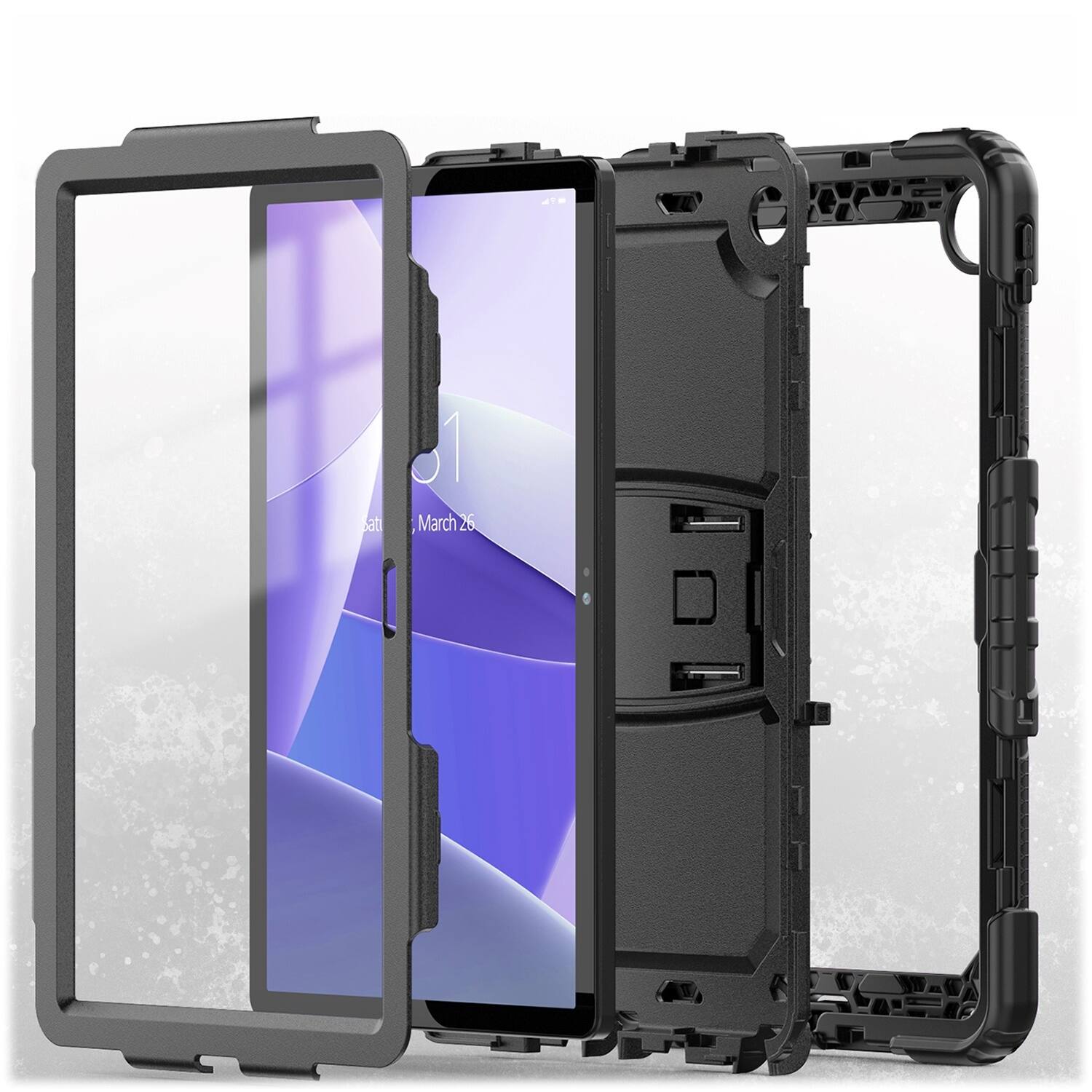 Alt View 12. SaharaCase - Defence Series Case for Lenovo Tab M10 Plus (3rd Gen) - Black.