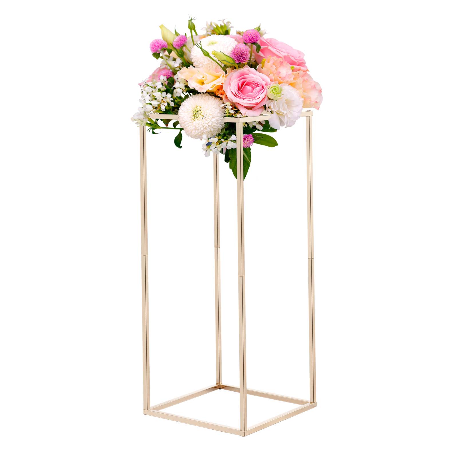 Alt View 5. VEVOR - Wedding Flower Stand, 10PCS 23.62-inch Column Flower Stand, Floral Stands with Hidden Screw, Rectangular Cubic Floral - French Gold.