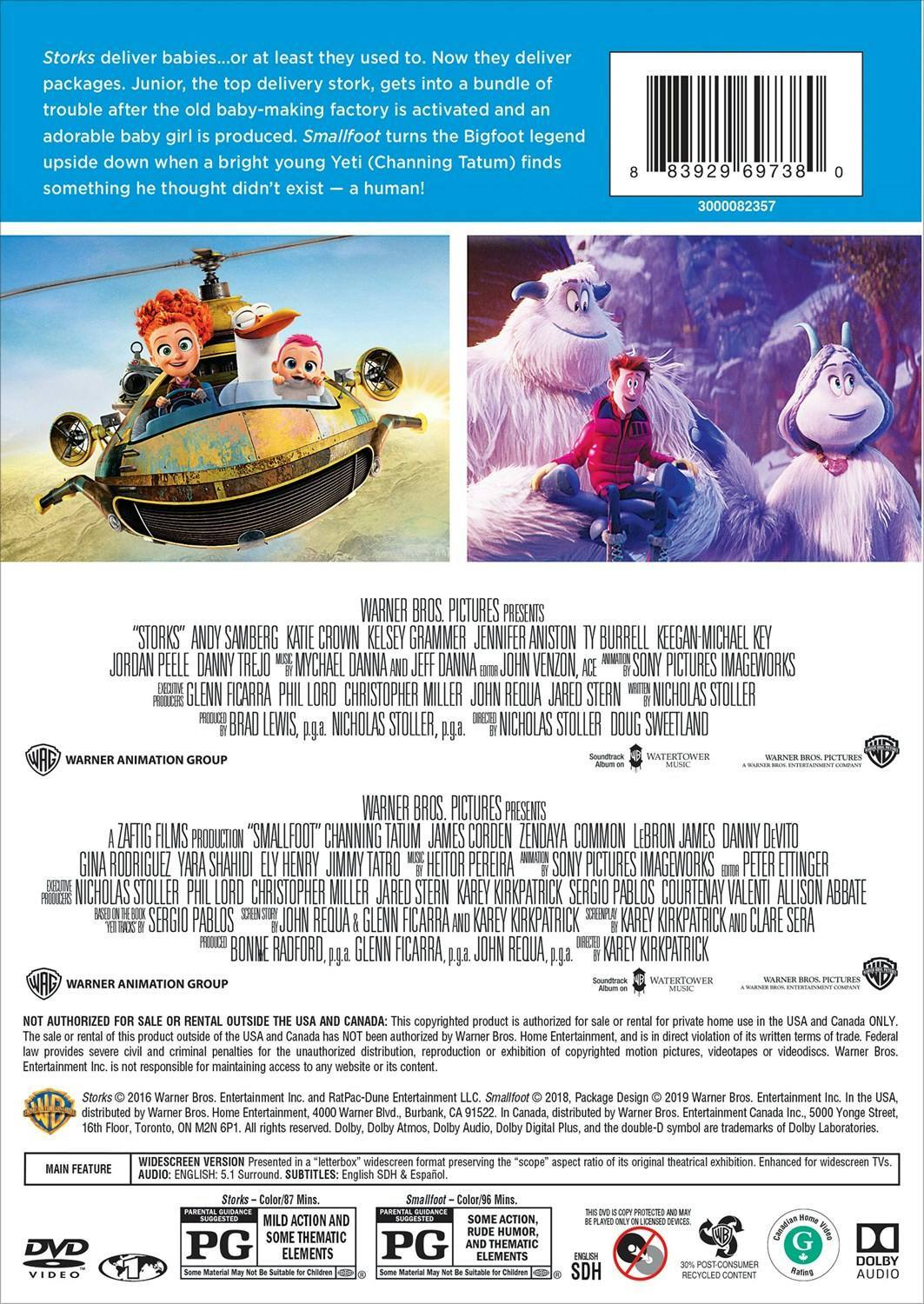 Back. Smallfoot/Storks (DVD Double Feature) [DVD].