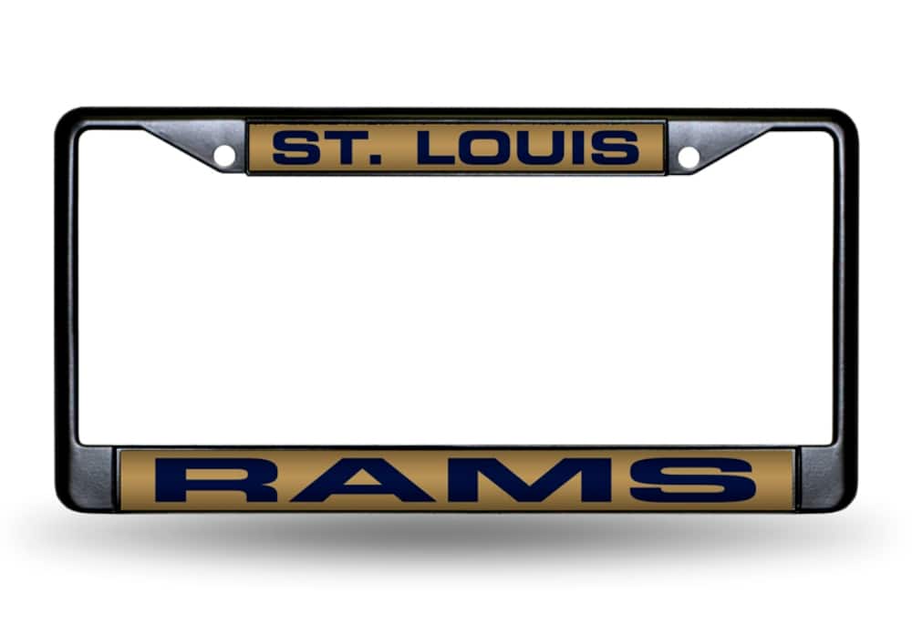 Rico Industries - St Louis Football Rams Black Metal License Plate Frame Holder - Multi