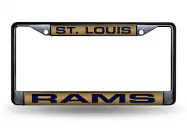 Rico Industries - (see D SKU) St Louis STL Rams Black Metal Laser Cut License Plate Frame - Multi