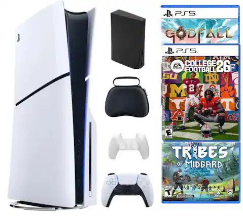 PS5 G DEALL PS5 AI EA COLLEGE 26 SPORTS FOOTBALL SU J M 2 Z BOSUE T TA Olei VERIN E ESRE IUNN TR BES OF MIDGARD TEEN T CORO Rearbop