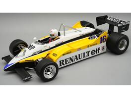 Renault RE30B #16 Winner F1 "French GP" (1982) "Mythos Series" w/ Driver Figure & Display Case 1/18 Model by Tecnomodel