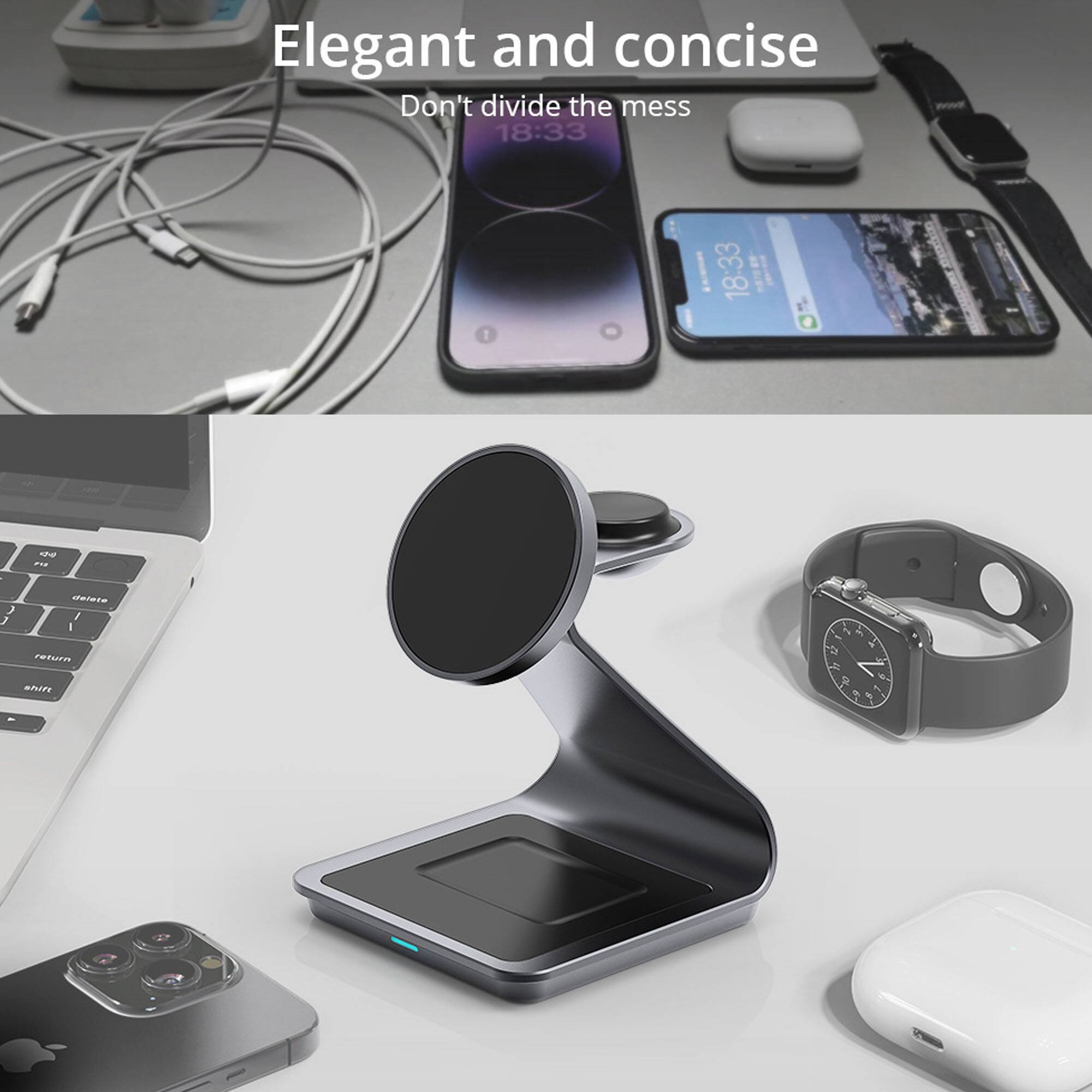 Elegant and concise  
Don't divide the mess  
18:33