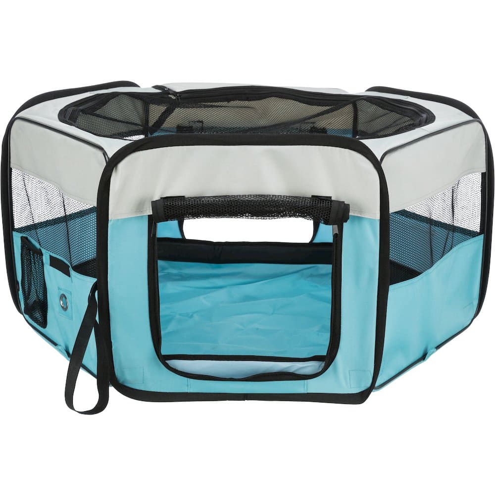 TRIXIE - Soft-Sided Nylon Mobile Playpen - Turquoise