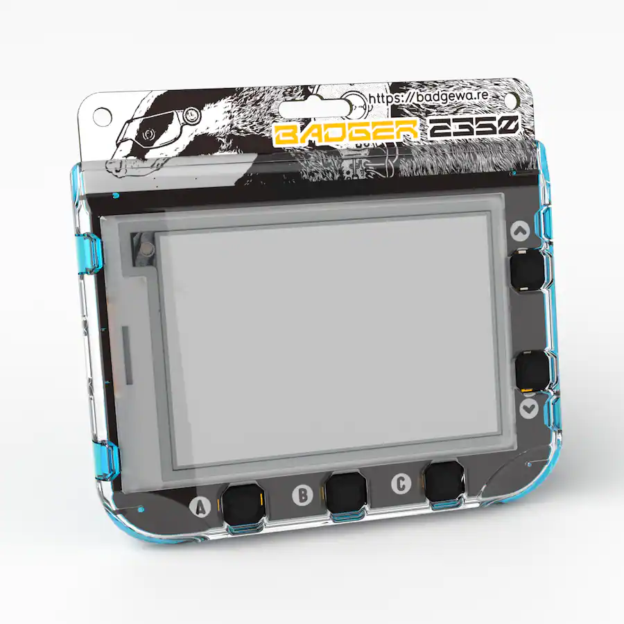 Raspberry Pi Display Box Pimoroni Badgeware Badger with four level greyscale 2.7