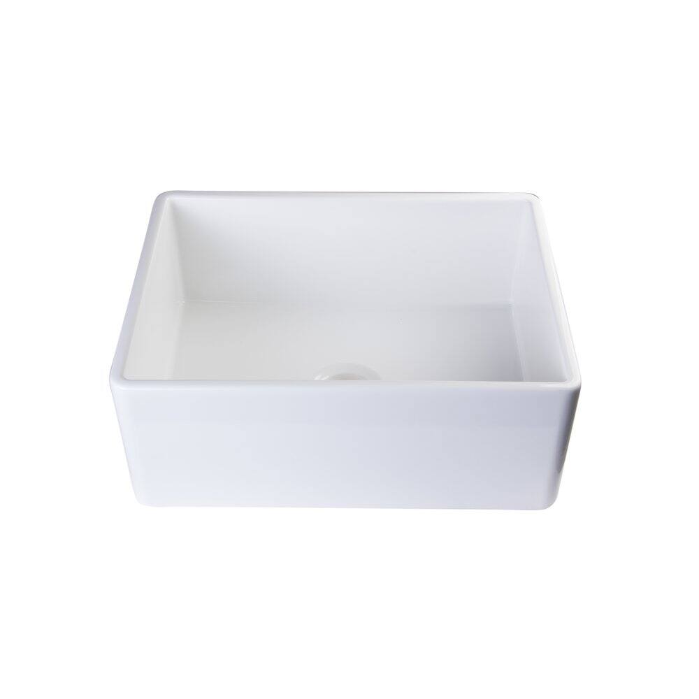 Alt View 6. Alfi - ALFI brand White 26 Contemporary Smooth Apron Fireclay Farmhouse Kitchen Sink - White.