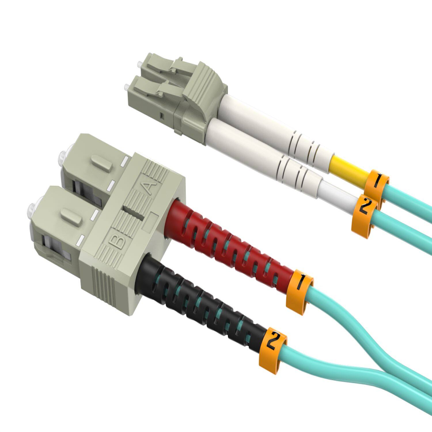 Angle. Sanoxy - 10m 10Gb LC/SC Duplex 50/125 Multimode OM3 Fiber Optic Cable - Multi.