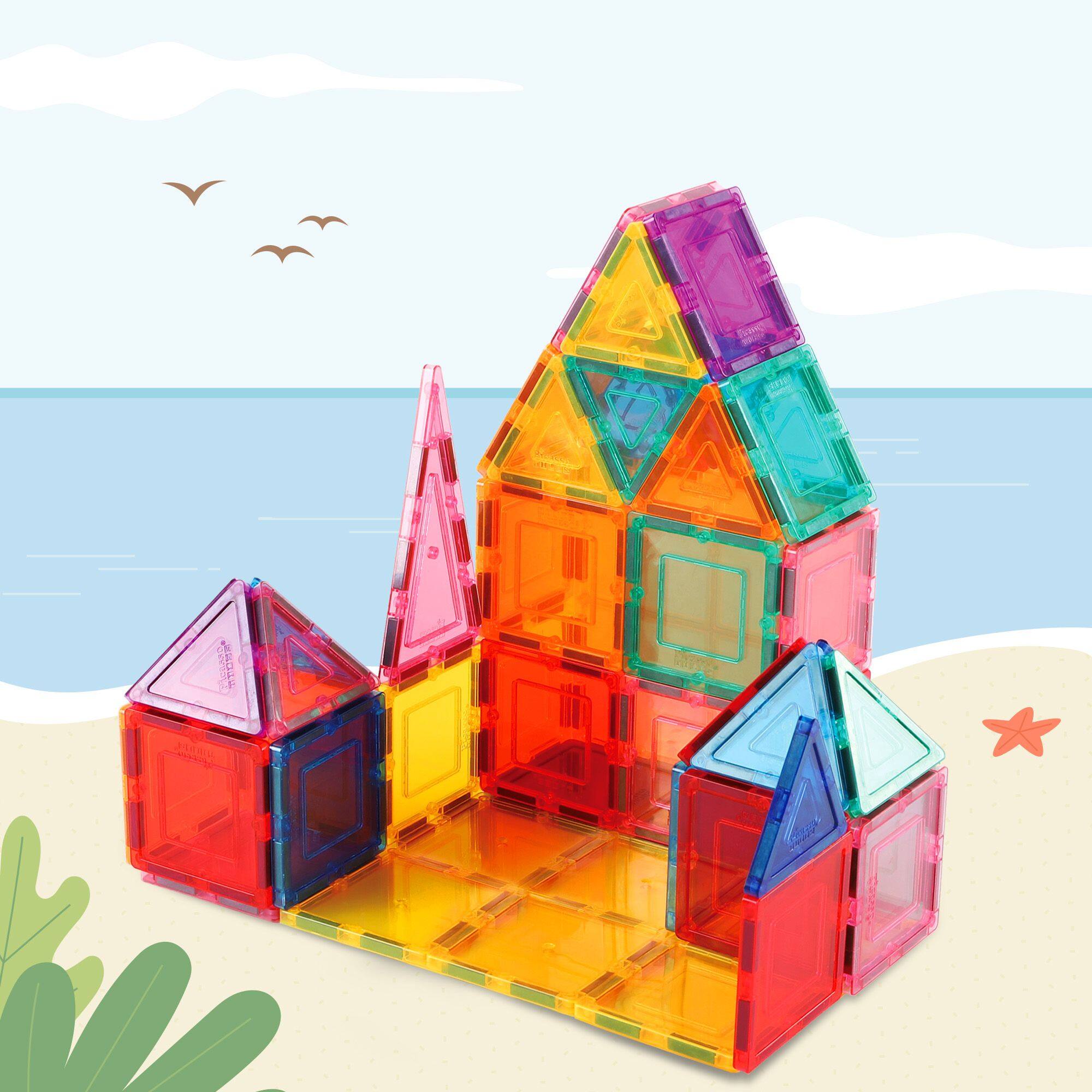 Alt View 2. PicassoTiles - PicassoTiles 36 PC Magnetic Tiles, Magnetic Building Blocks for Kids, Magnet for Kids 3+.