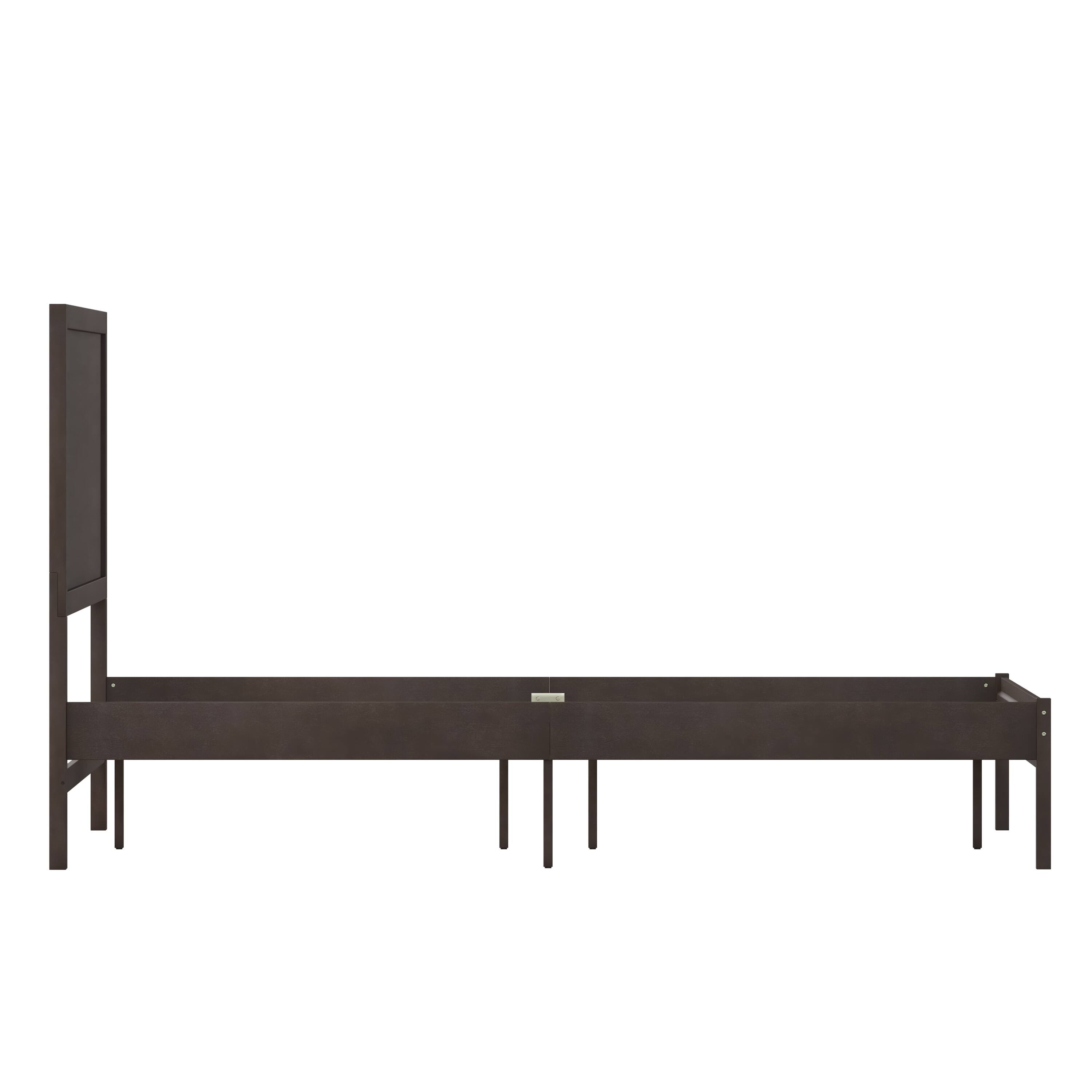 Alt View 8. Emma + Oliver - Ashton Classic Wooden Platform Bed with Headboard - Dark Brown.