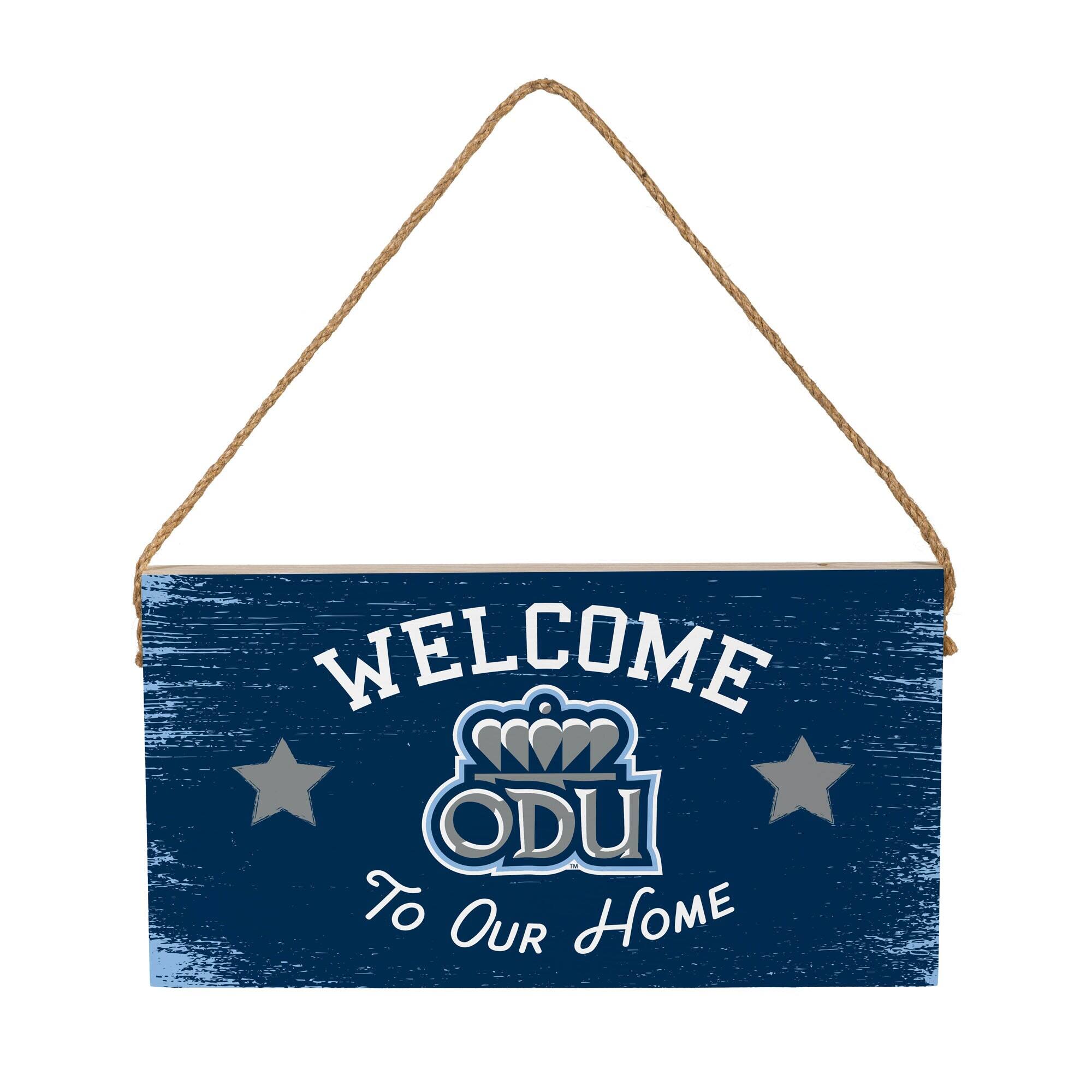 Old Dominion Monarchs 6" x 11" Welcome Home Wood Wall Sign with Rope Hanger