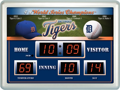 Best Buy: Team Sports America Detroit Tigers Scoreboard Clock
