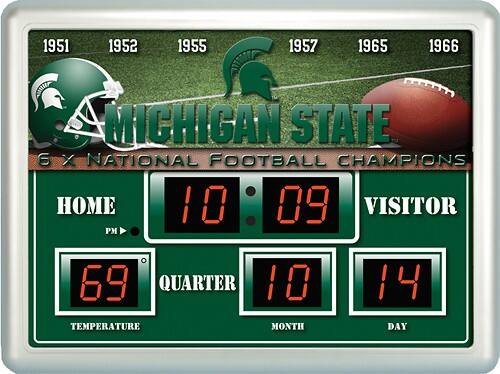Front Standard. Team Sports America - Michigan State Spartans Scoreboard Clock.