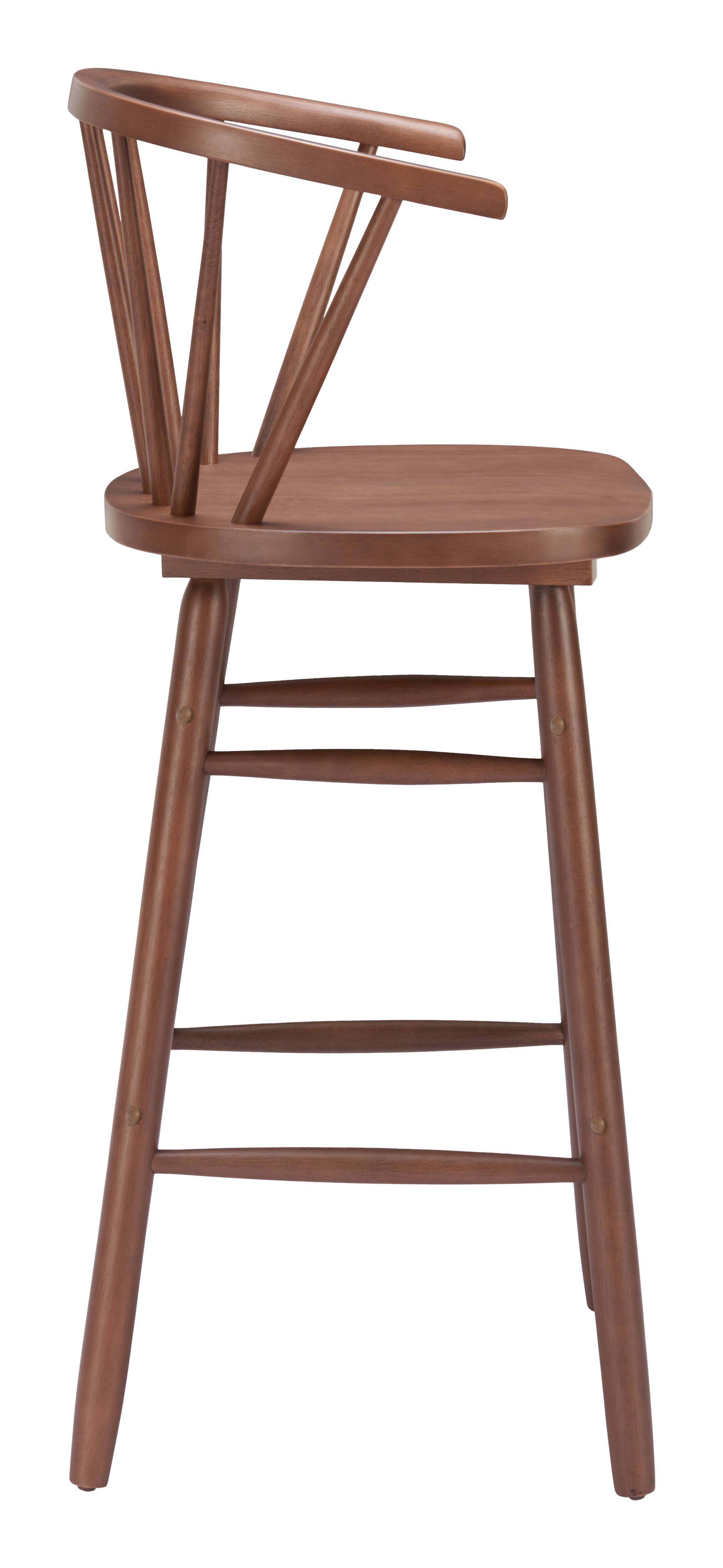 Back. Hivvago - Stenger Barstool (Set of 2) Walnut - Walnut.