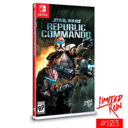 A Star Wars Republic Commando for Nintendo Switch. Limited Run #103. ESRB Rating: RP (Rating Pending). - T (Teen 13+)