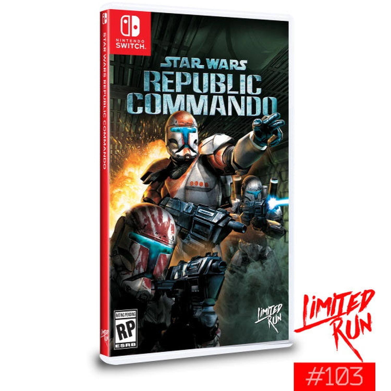 A Star Wars Republic Commando for Nintendo Switch. Limited Run #103. ESRB Rating: RP (Rating Pending).