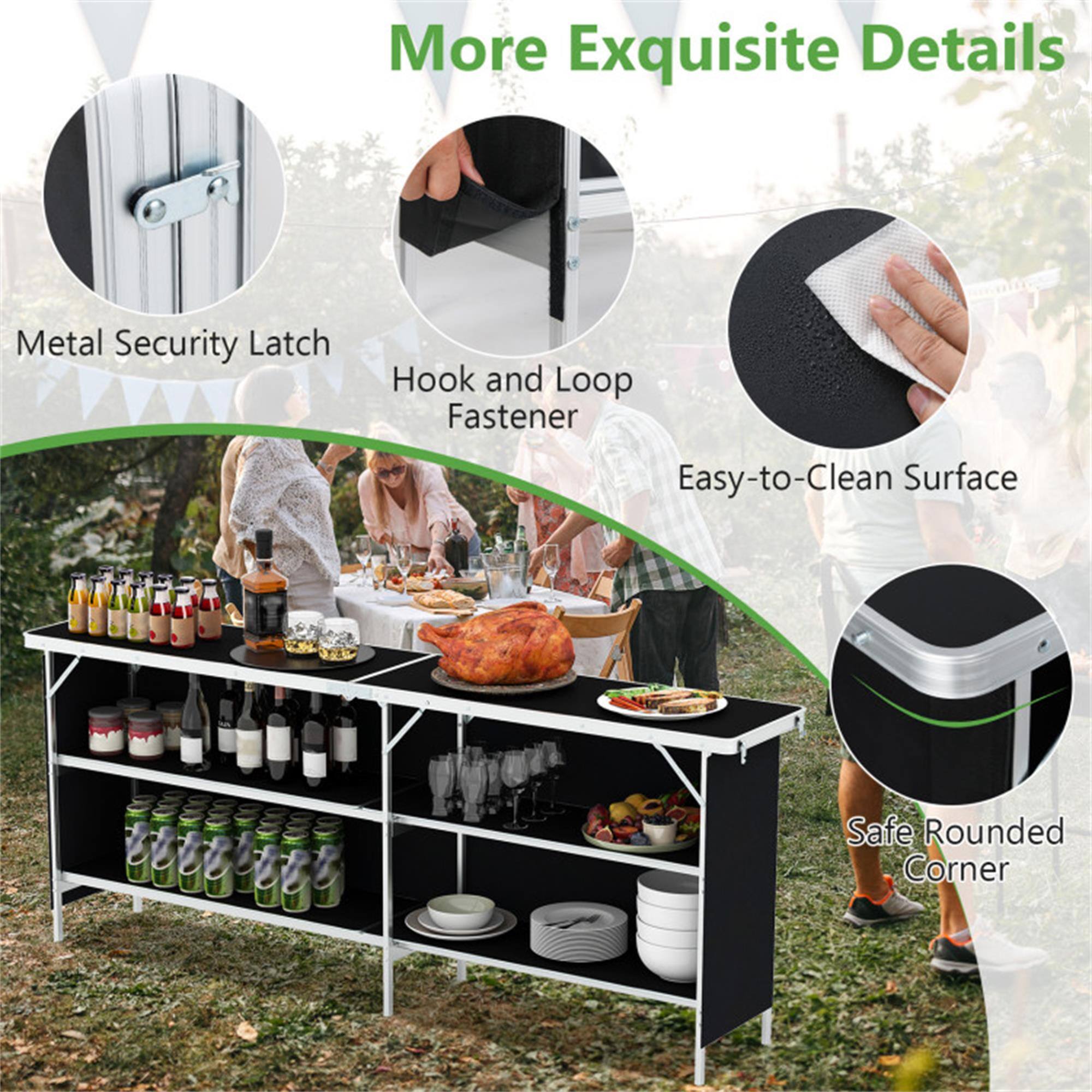 More Exquisite Details

- Metal Security Latch
- Hook and Loop Fastener
- Easy-to-Clean Surface
- Safe Rounded Corner