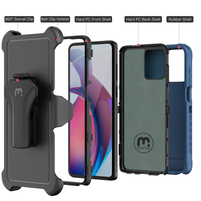360 Swivel Clip, Belt Clip Holster, Hard PC Front Shell, Hard PC Back Shell, Rubber Shell, E. w MYBAT PRO 5G-2023-31N1 N1