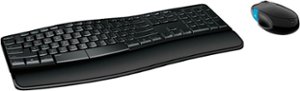 Microsoft - L3V-00001 Ergonomic Full-size Wireless Sculpt Comfort Desktop USB Keyboard and Mouse - Black - Front_Zoom