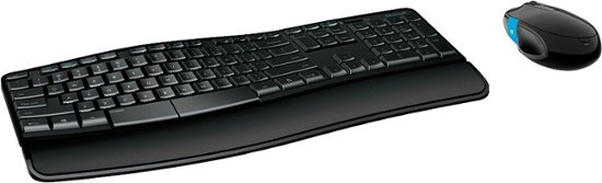 Microsoft - Sculpt Comfort Desktop Wireless USB Keyboard and Mouse - Black