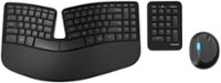 Front. Microsoft - Sculpt Desktop Ergonomic Full-size Wireless USB Keyboard and Mouse Bundle - Black.