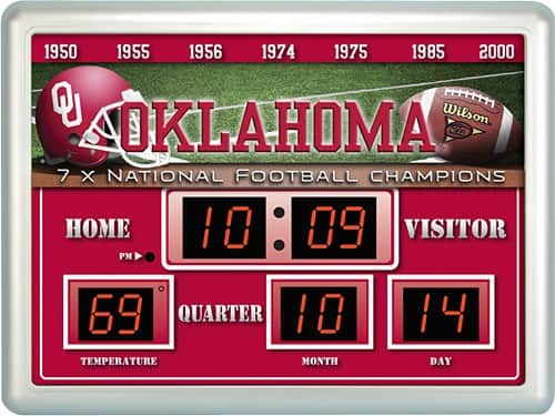 Best Buy: Team Sports America Oklahoma Sooners Scoreboard Clock CLG0127-618