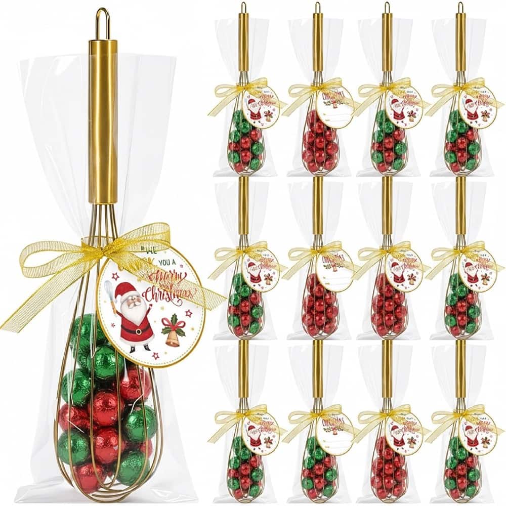 RTMB - 12-Pack 10" Stainless Steel Whisks – Heat Resistant, Christmas Gift - Gold