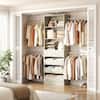 Front. Aheaplus - 4-9FT Adjustable Closet Organizer, 4 Drawers & 4 Hanging Rods, Heavy Duty Walk-in Wardrobe System - White Oak.