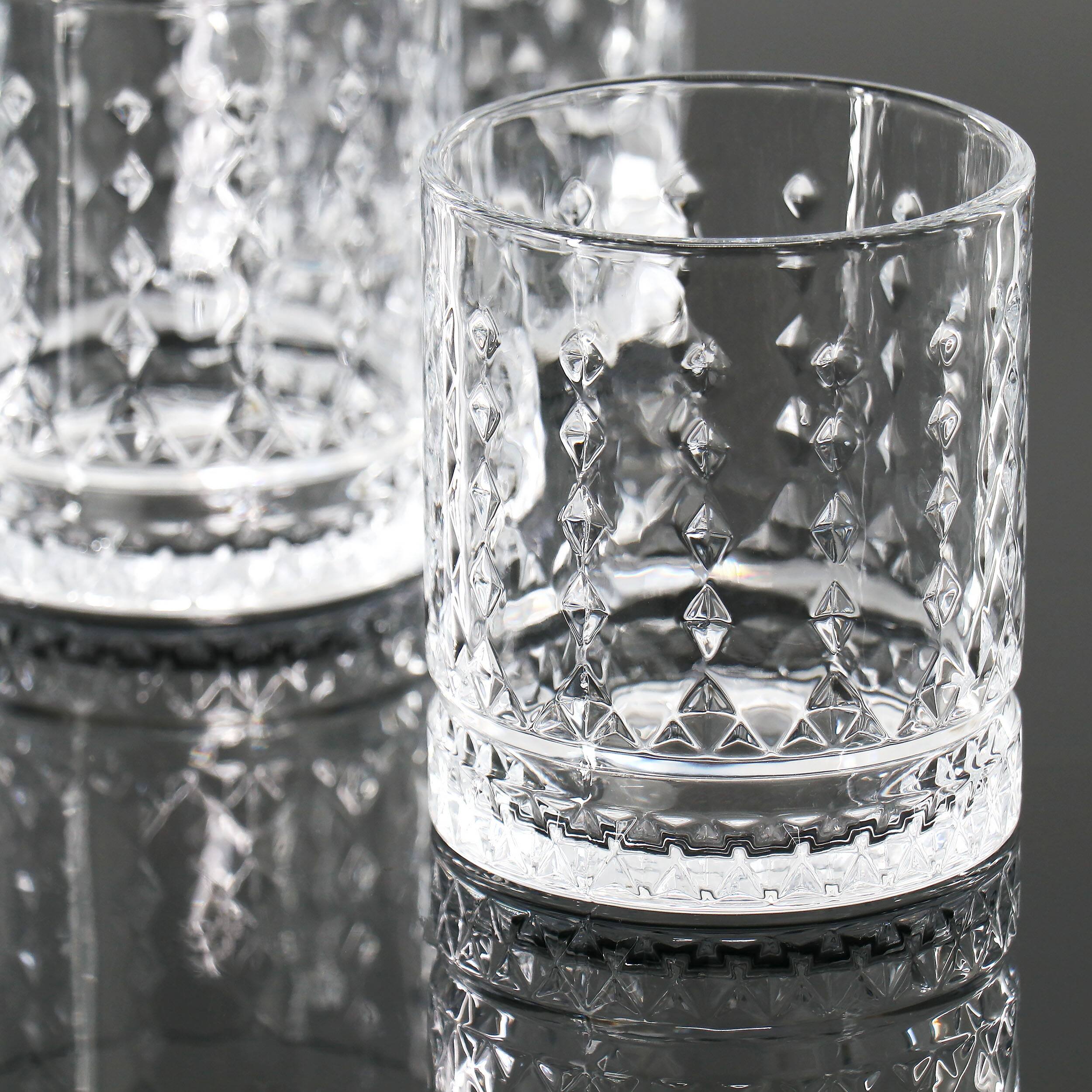 Alt View 3. Gibson - Gibson Home 4 Piece 13 Ounce Teardrop Embossed Double Old-Fashioned Glass Set - Clear.
